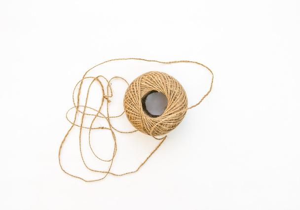ハードの茶色の糸のかせ - 写真・画像