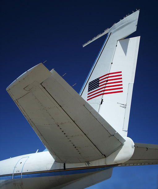 μια αμερικανική σημαία περήφανα εμφανίζεται στην ουρά του αυτό ιστορικό εργασίες - Φωτογραφία, εικόνα
