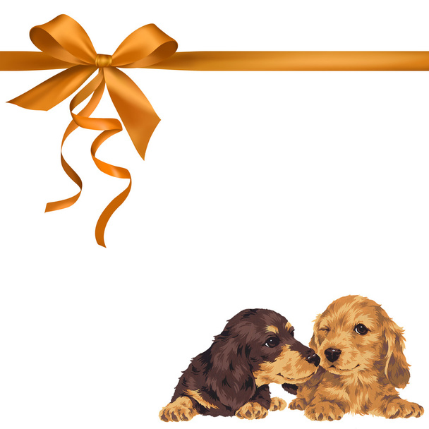 Illustration of dog and ribbon - Fotografie, Obrázek
