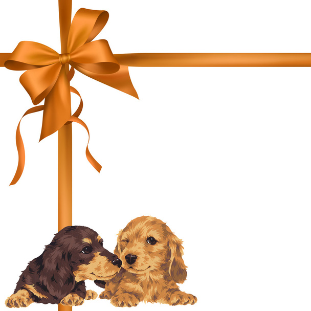Illustration of dog and ribbon - Photo, Image
