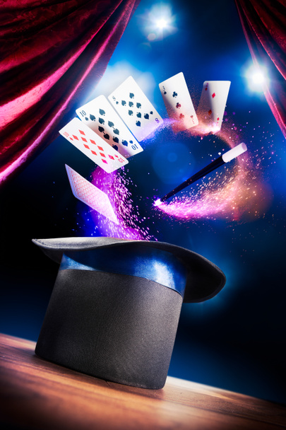 Magician hat on a stage - Photo, Image