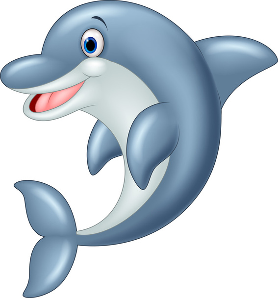 Standing Dolphin Vector Illustration - Vector, Image