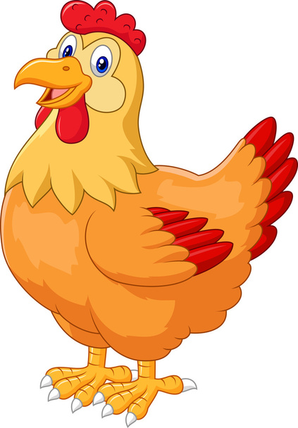 鶏の鶏かわいいポーズ - ベクター画像