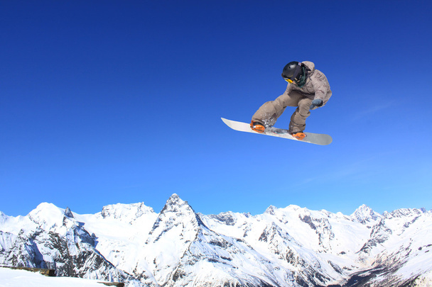 pływające góry snowboardzista - Zdjęcie, obraz