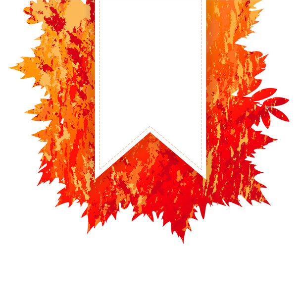 marco vectorial con hojas de otoño en estilo grunge
 - Vector, Imagen