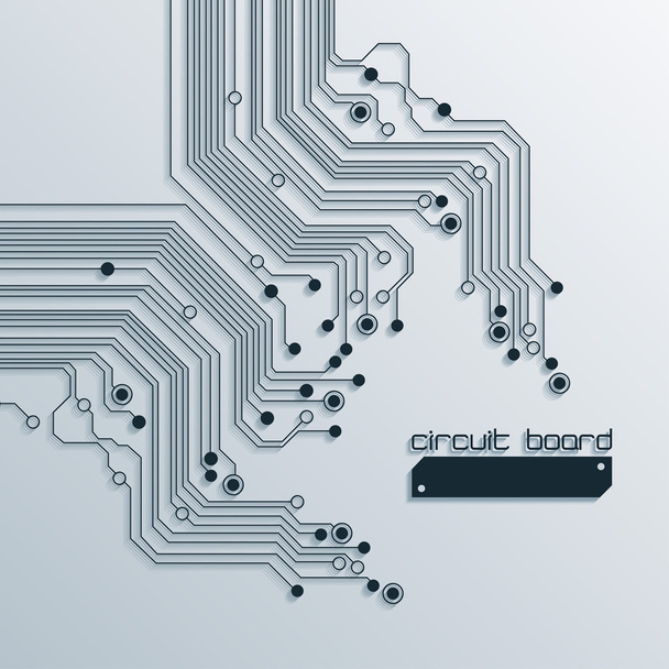 3d tree circuit board background - vector - Vector, Image