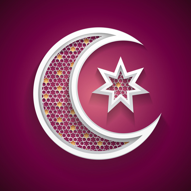 new moon ve vektör yıldız ile İslam arka plan - Vektör, Görsel