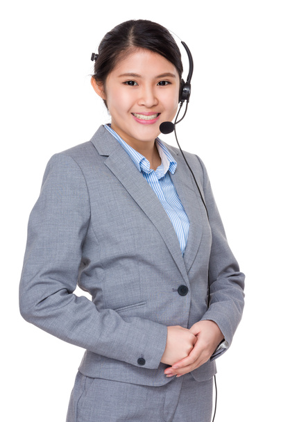 Mujer asiática operador de servicios al cliente
 - Foto, imagen