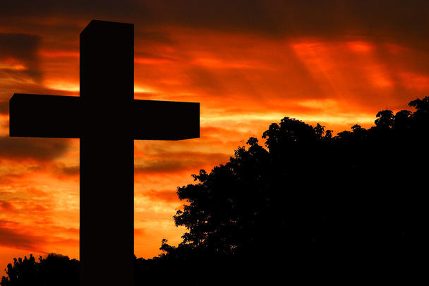 západ slunce kříž - Fotografie, Obrázek