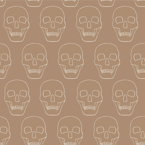 seamless background with skulls - Vector, imagen