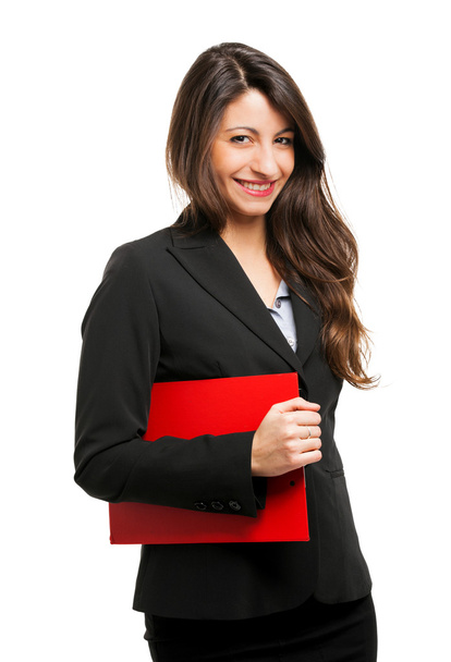 businesswoman holding clipboard - Photo, image