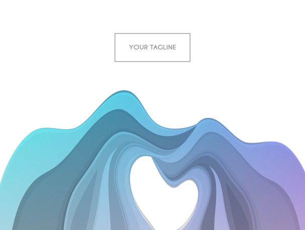 Colored waves design template - Vector, Image