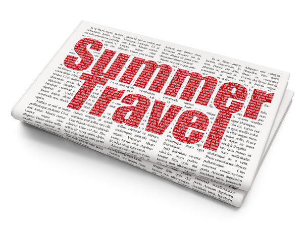 Travel concept: Summer Travel on Newspaper background - Valokuva, kuva