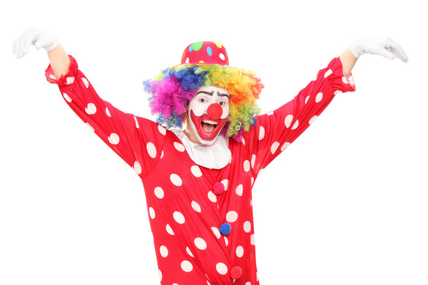 Happy male clown dancing - Foto, afbeelding