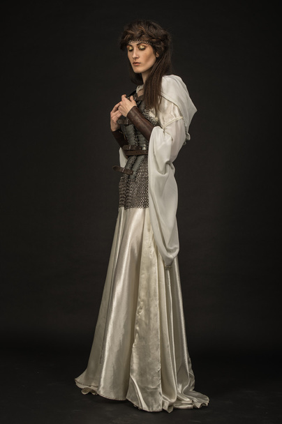 Girl in medieval beautiful dress - Φωτογραφία, εικόνα