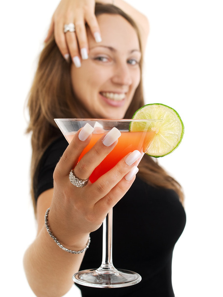 Woman enjoying exotic drink - Foto, Imagem