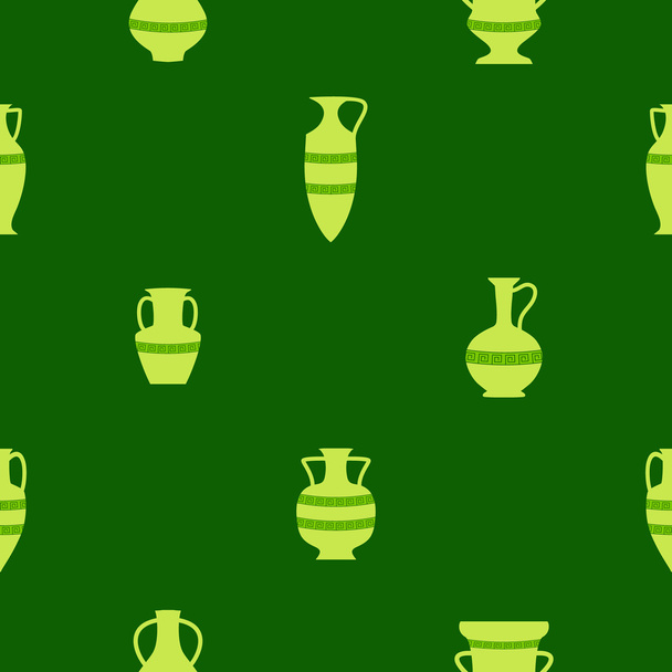 Seamless background with antique amphoras - Vector, Image