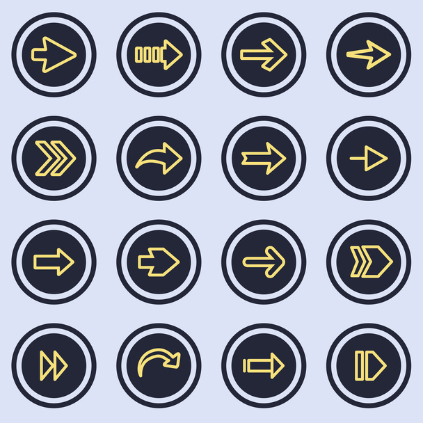 Arrow sign flat icon set. Botón de Internet simple. Estilo moderno contemporáneo. vector ilustración diseño web elementos
 - Vector, imagen