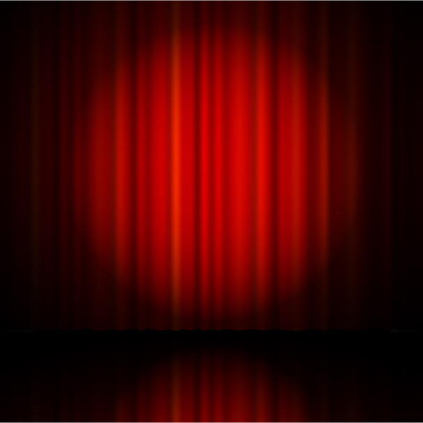 Vörös függöny a színház - Vektor, kép
