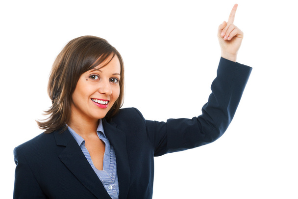 Businesswoman pointing with  finger - Foto, Imagen