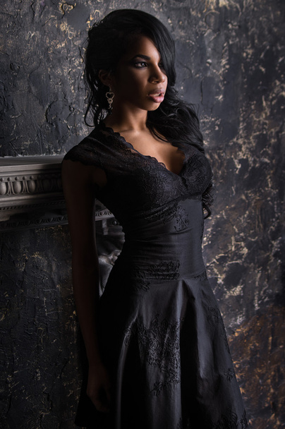 woman in beautiful  black dress - Photo, Image