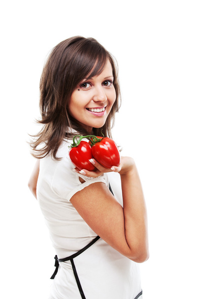 Young woman with tomatos - Foto, Bild