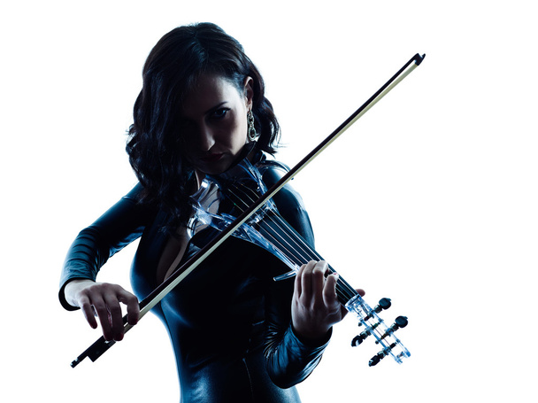 Violinist woman slihouette isolated  - Fotó, kép