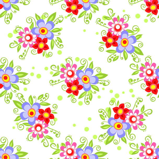 bright floral seamless pattern - Vektör, Görsel
