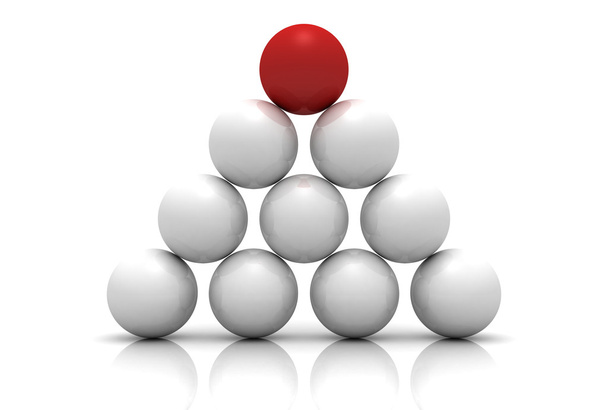 Red leader palla di bianco concetto di lavoro di squadra piramide
 - Foto, immagini
