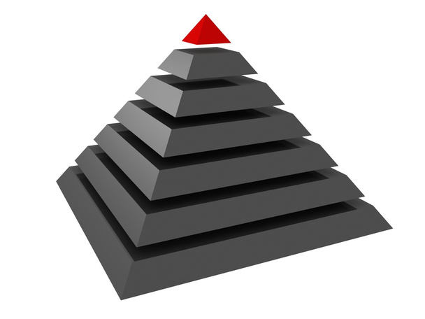 Pyramide, Hierarchieführer abstraktes 3D-Konzept - Foto, Bild