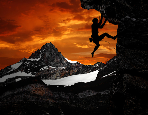 ορειβάτης σιλουέτα - Φωτογραφία, εικόνα