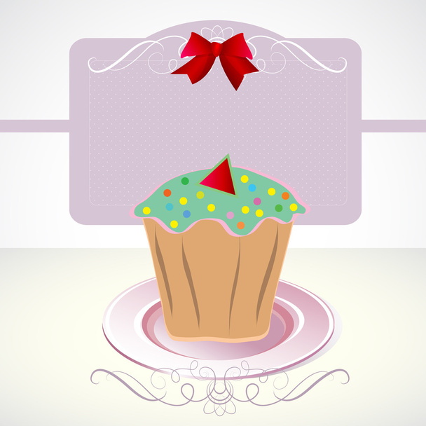 Tarjeta con cupcake
 - Vector, imagen