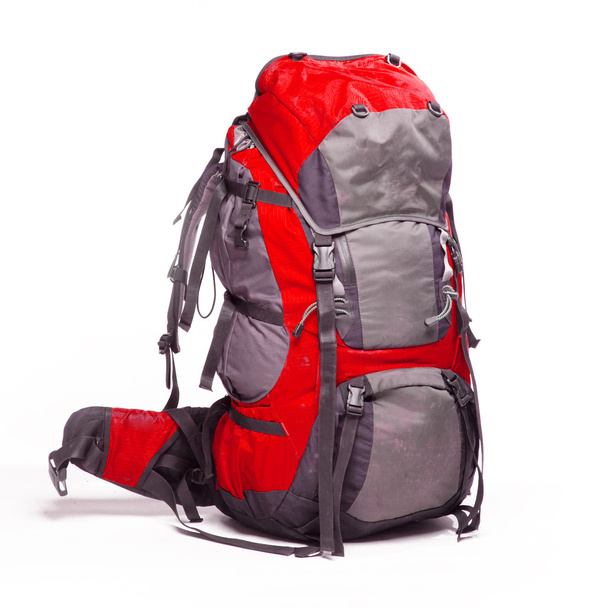 Tourist backpack on white background - Foto, afbeelding