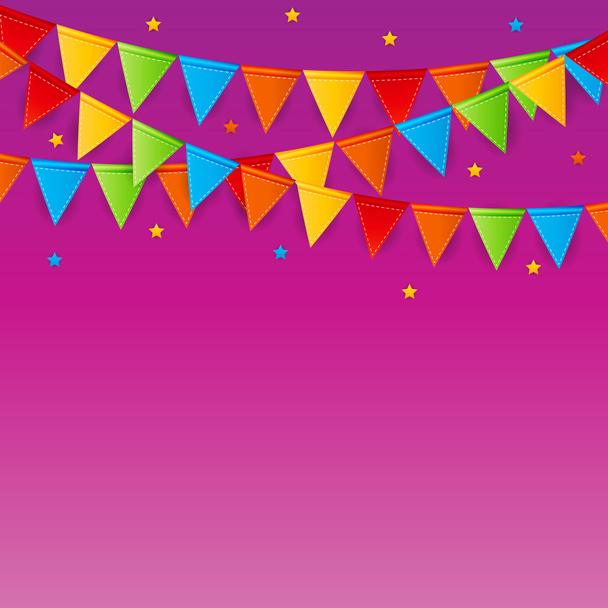 Party Background with Flags Vector Illustration - Vector, Image