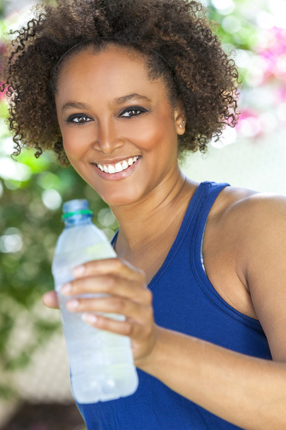 African American Woman Drinking Bottle of Water - Fotó, kép