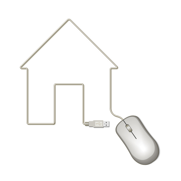 House icon of mouse cable. - Vector, Image