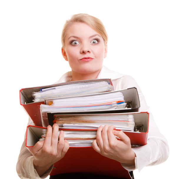 Business woman holding documents - Photo, Image
