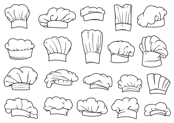 Chefs toques, caps and hats - Vector, Image