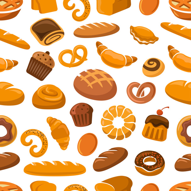 Panadería y pastelería patrón sin costura - Vector, Imagen