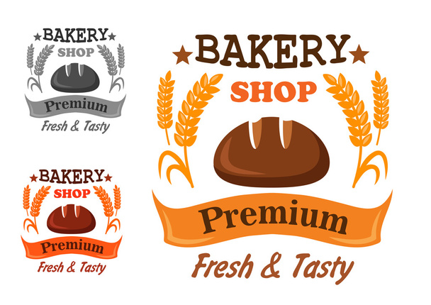 Premium bakery shop badge design - Vektor, kép