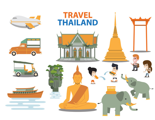 Viaggi Thailandia punti di riferimento
 - Vettoriali, immagini