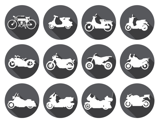 Motorradfahrer-Ikonen gesetzt. Vektorillustration - Vektor, Bild