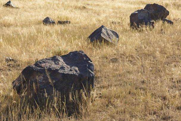 Piedras grandes en el campo
 - Foto, Imagen