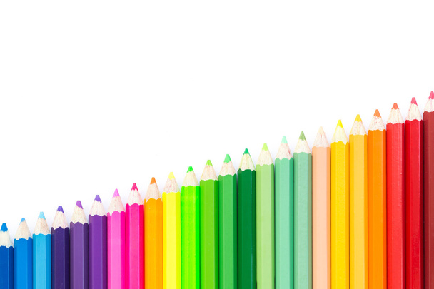 Colour pencils isolated on white background  - Fotó, kép