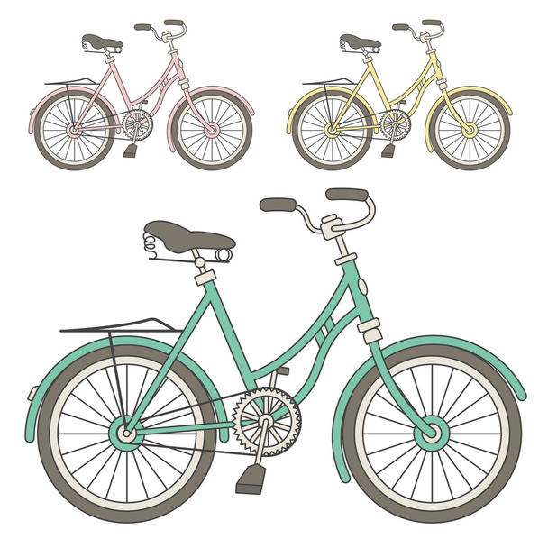 Мультфильм велосипеды набор
  - Вектор,изображение