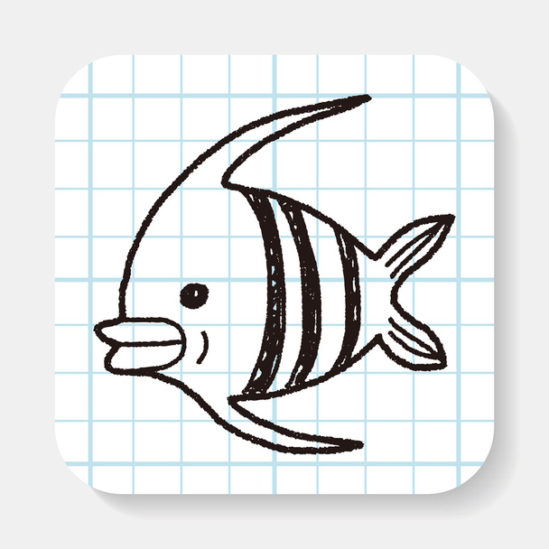 Doodle Angelfish - Διάνυσμα, εικόνα