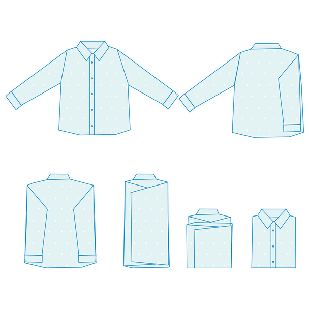 How to fold a shirt - Vector, Imagen
