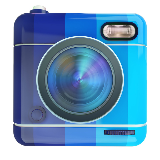 Camera icon blue - Fotoğraf, Görsel