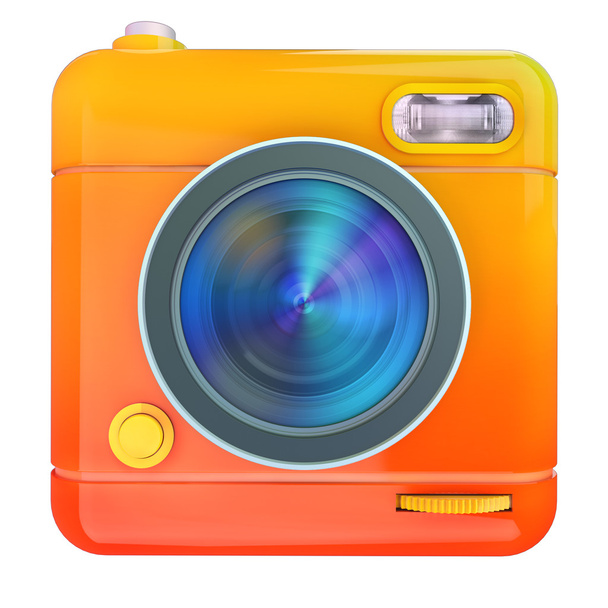 Camera icon orange - Fotoğraf, Görsel