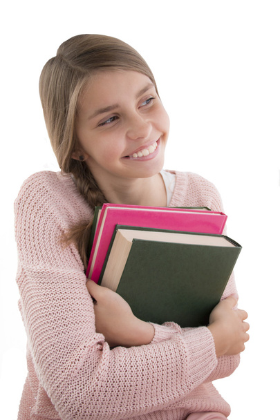 Teenage girl with books - Foto, Imagen